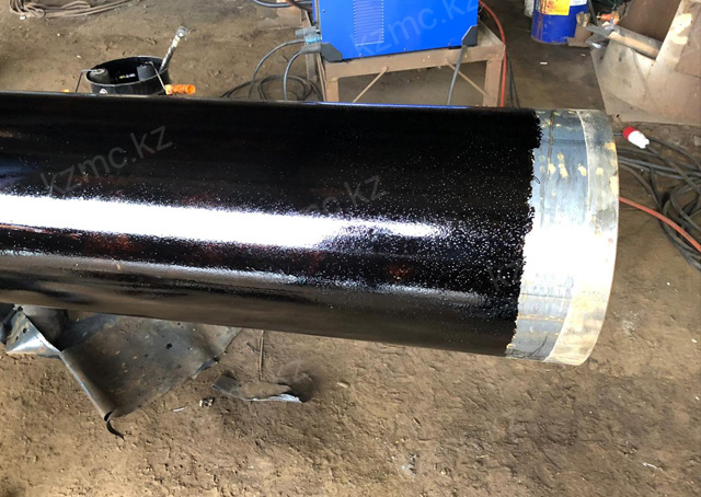 Production of CWS pipes with six-layer inulation and bitumen impregnation